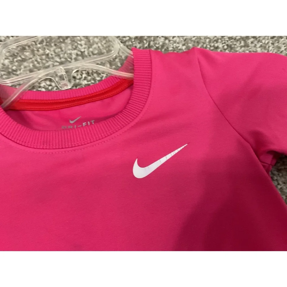 Nike Dri-FIT Long Sleeve Shirt Toddler 2T‎ Pink Excellent Crossover Hem Active